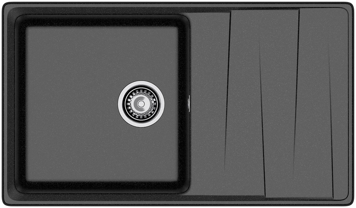 

Кухонная мойка GranFest LEVEL 860L, 1-чаша+крыло 860х500 мм, черный (LV-860L черный)