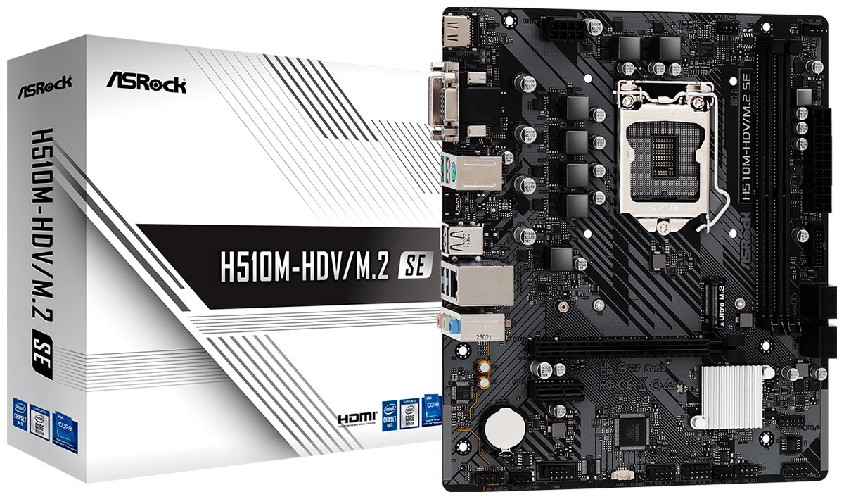 Материнская плата Asrock H510M-HDV/M.2 SE (LGA1200, mATX) Материнская плата Asrock H510M-HDV/M.2 SE (LGA1200, mATX)