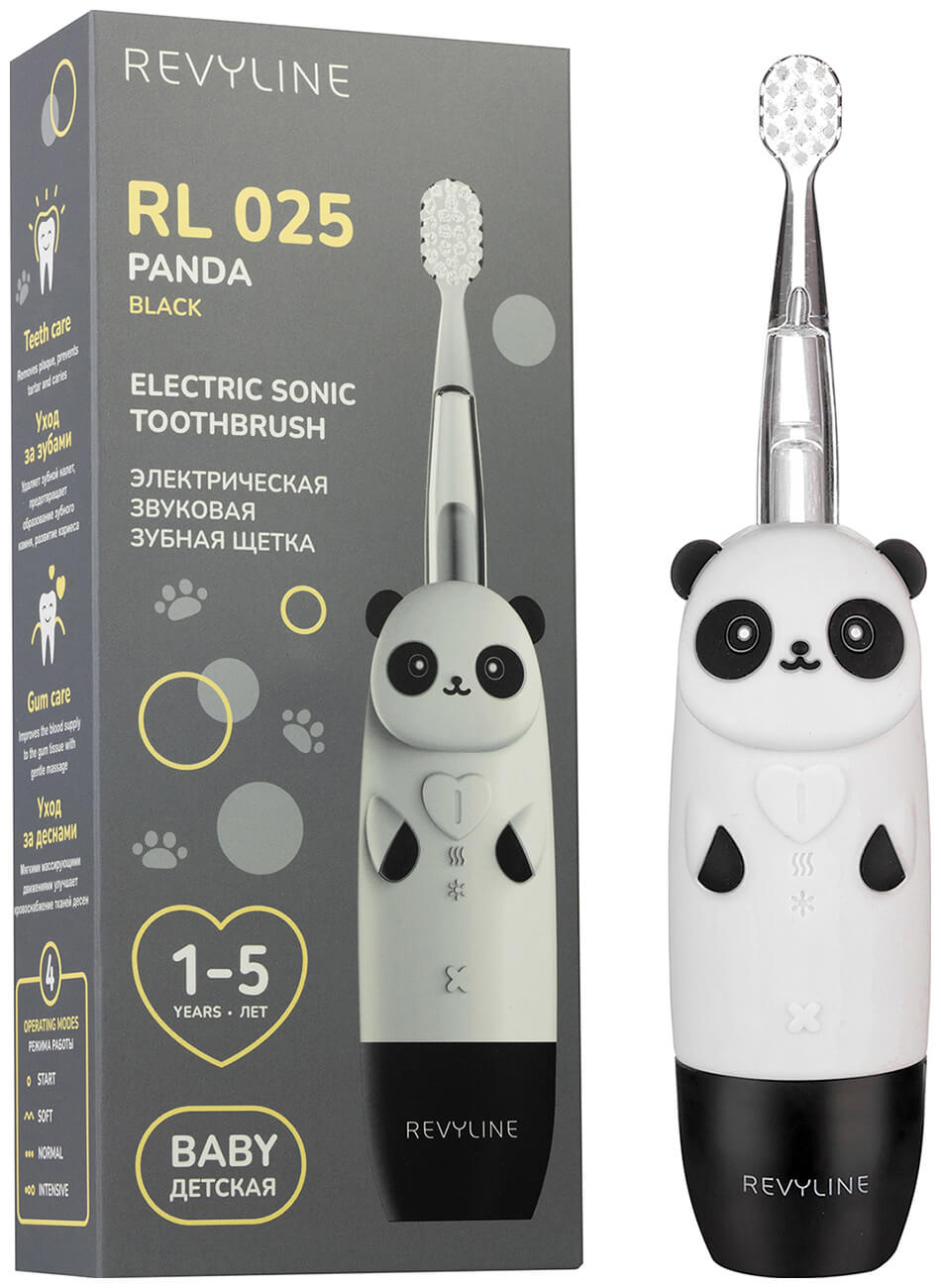 Электрическая зубная щетка Revyline RL 025 Baby Panda, черная Электрическая зубная щетка Revyline RL 025 Baby Panda, черная