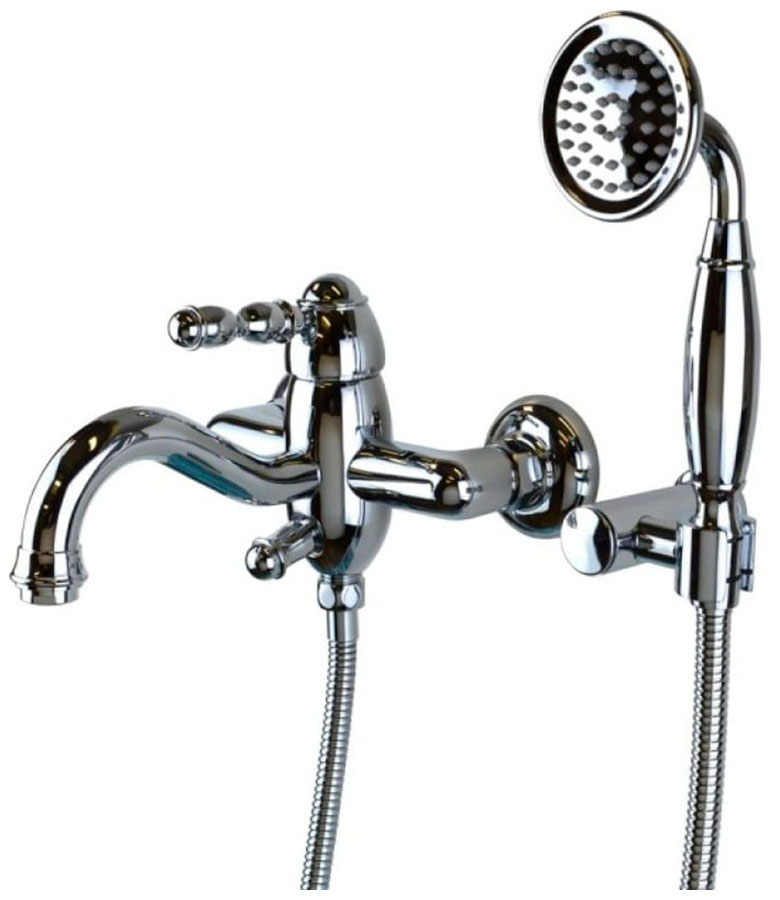 Изображение товара Смеситель для ванны Bronze de Luxe TIFFANY хром с душевым гарнитуром 157 мм