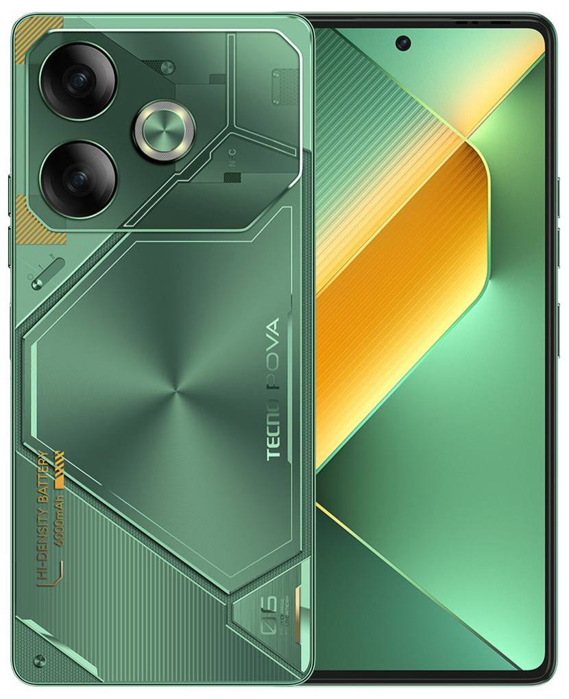 Изображение товара Смартфон Tecno POVA 6 12/256 ГБ AMOLED IP53 зеленый Android 14