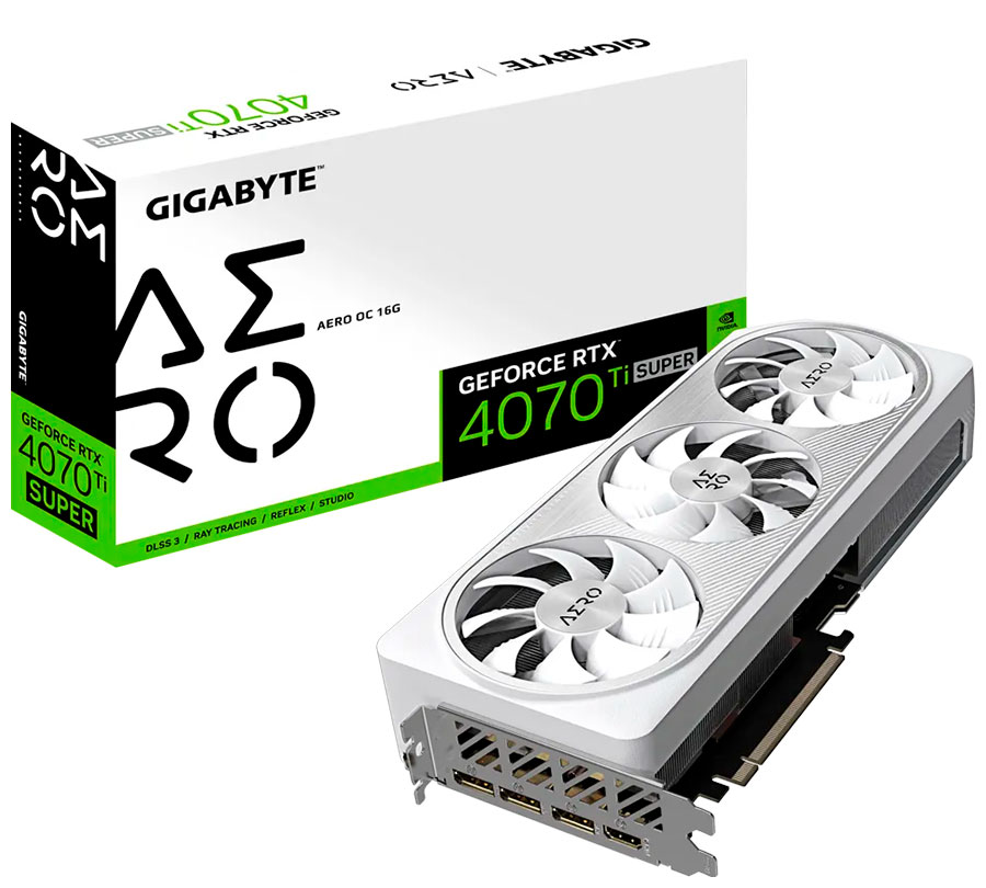 Видеокарта Gigabyte GeForce RTX 4070 Ti SUPER AERO OC 16GB (GV-N407TSAERO OC-16GD) Видеокарта Gigabyte GeForce RTX 4070 Ti SUPER AERO OC 16GB (GV-N407TSAERO OC-16GD)
