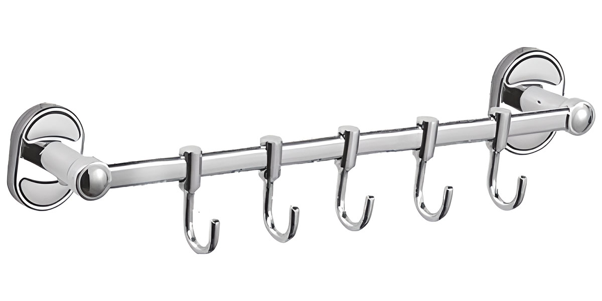 Изображение товара Планка с крючками для полотенец D-Lin D700, хром (D289700-5)
