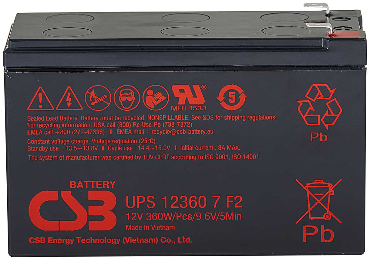 Изображение товара Аккумулятор для ИБП CSB UPS123607 F2 12В 7.5Ач герметичный AGM