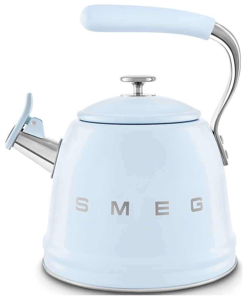 Изображение товара Чайник со свистком Smeg CKLW2001PB ретро стиль 2,3 л нержавеющая сталь