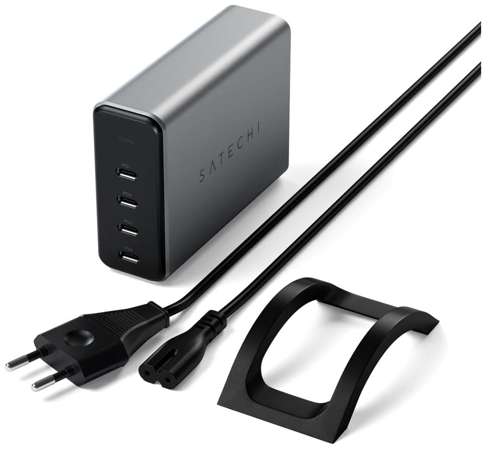 Изображение товара Сетевое зарядное устройство Satechi 165W USB-C 4-Port PD GaN Charger, серый космос (ST-UC165GM-EU)