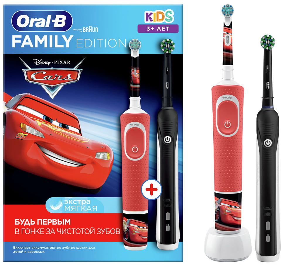 Электрическая зубная щетка Oral-B PRO 1 700 Black + Vitality CARSD Red (16.513.1U+D100.410.2K) Электрическая зубная щетка Oral-B PRO 1 700 Black + Vitality CARSD Red (16.513.1U+D100.410.2K)