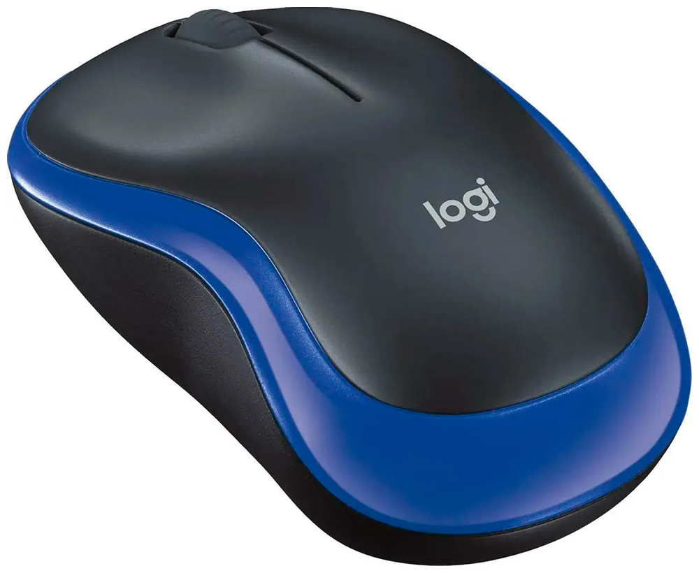 

Мышь беспроводная Logitech M185, синий (910-002236), Черный/синий
