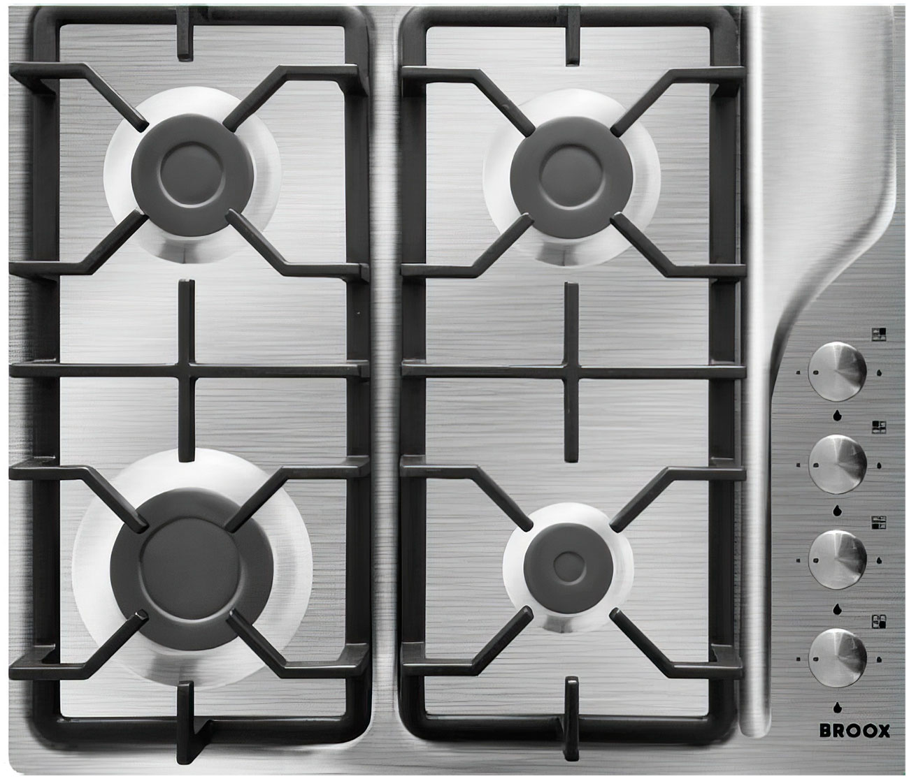Изображение товара Газовая варочная панель Broox GR0460H00 Mt Ts 4 конфорки безопасная с электроподжигом