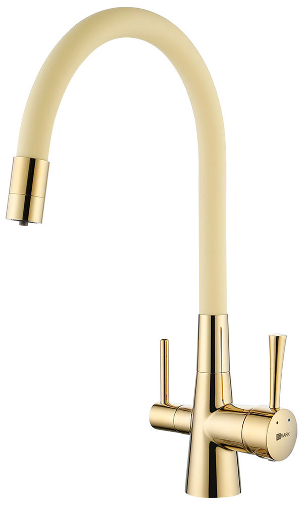Изображение товара Кухонный смеситель Lemark серии Comfort с гибким изливом для фильтровой воды золото бежевый