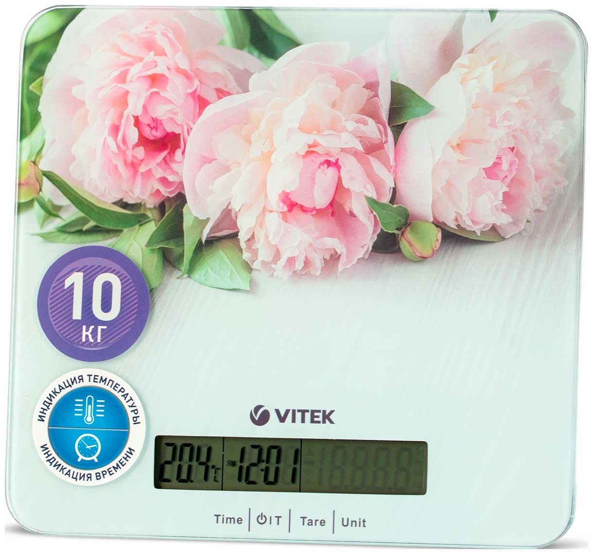 Весы кухонные электронные Vitek VT-2414, макс. вес: 10 кг, белый/цветы Весы кухонные электронные Vitek VT-2414, макс. вес: 10 кг, белый/цветы
