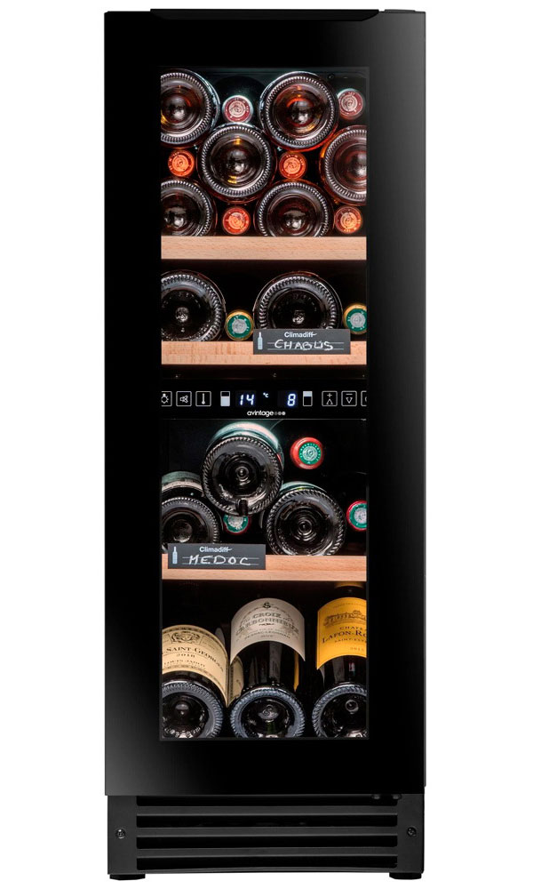 Изображение товара Встраиваемый винный шкаф Avintage AVU27D82 с 2 зонами и стеклом с УФ-фильтром