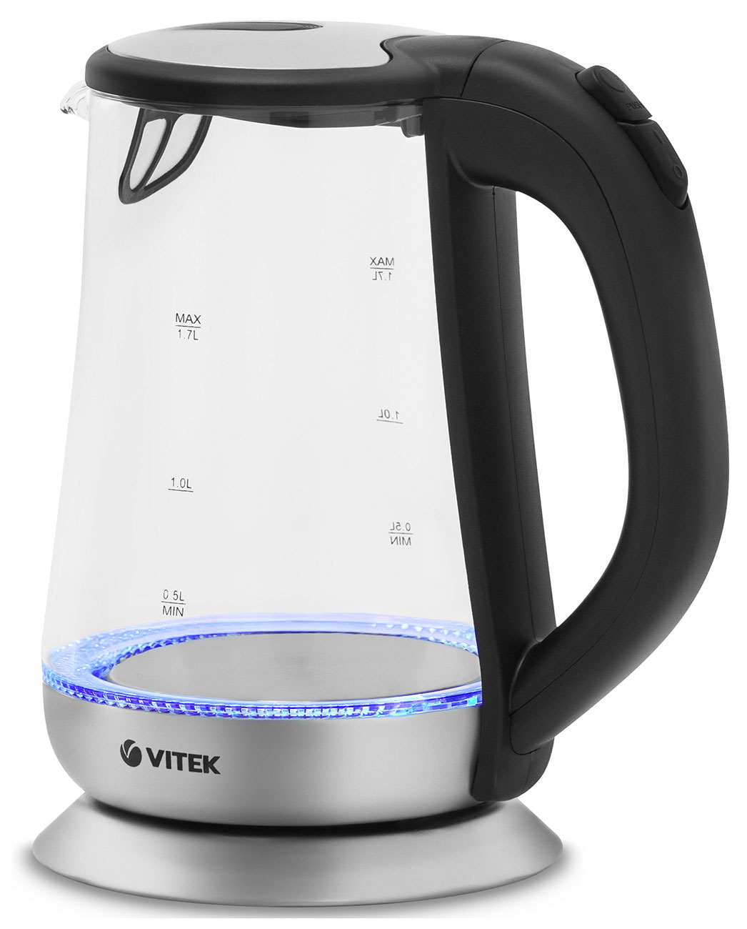 Изображение товара Чайник электрический Vitek VT-7036, 1.7 л, 2200 Вт, прозрачный, стекло
