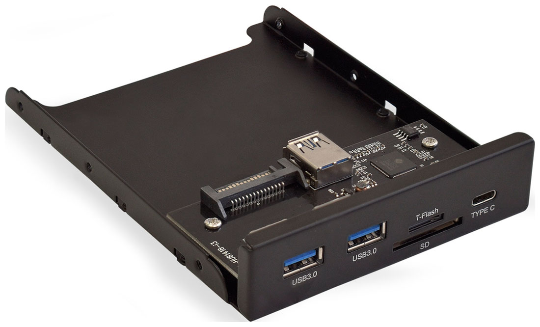 Изображение товара Планка USB на переднюю панель ExeGate U3H-621 3.5 для расширения портов компьютера