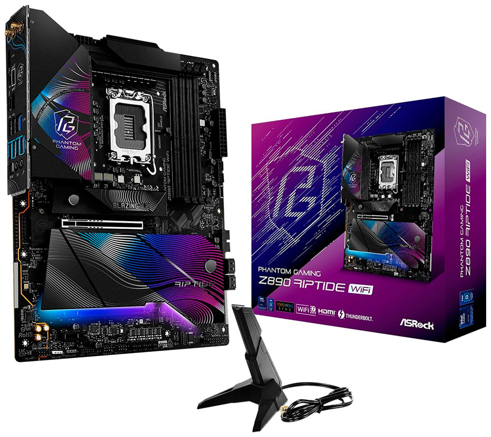 Изображение товара Материнская плата Asrock Z890 RIPTIDE WIFI Изображение товара Материнская плата Asrock Z890 RIPTIDE WIFI