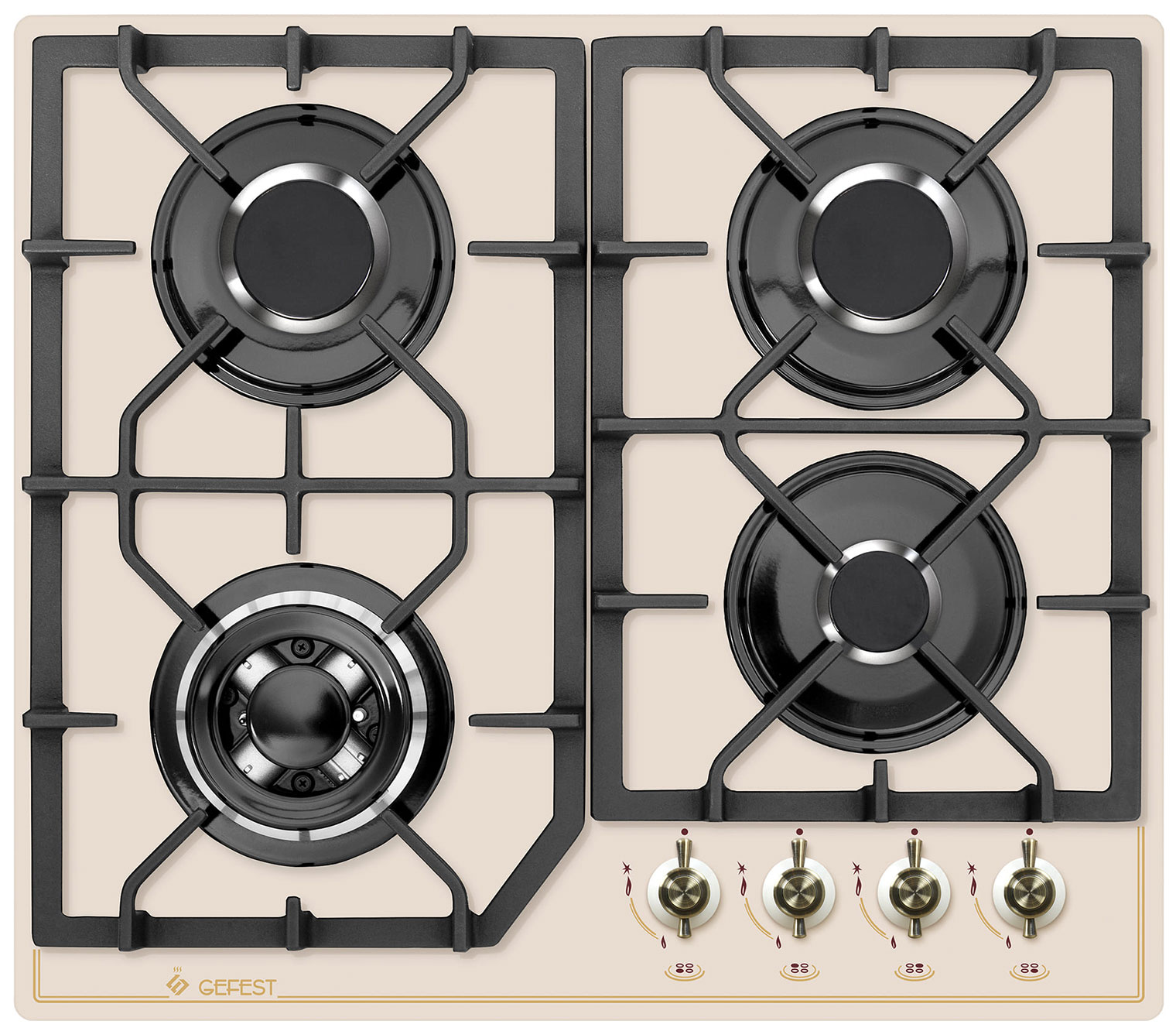 

Газовая варочная панель Gefest ПВГ 2232-01 В85, Кремовый