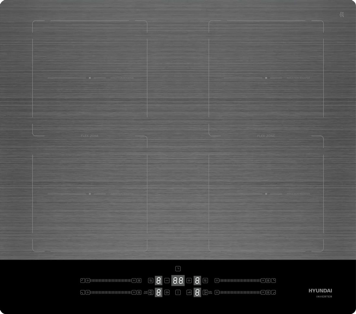 Изображение товара Электрическая варочная панель Hyundai HHI 6786 GR с индукционными конфорками