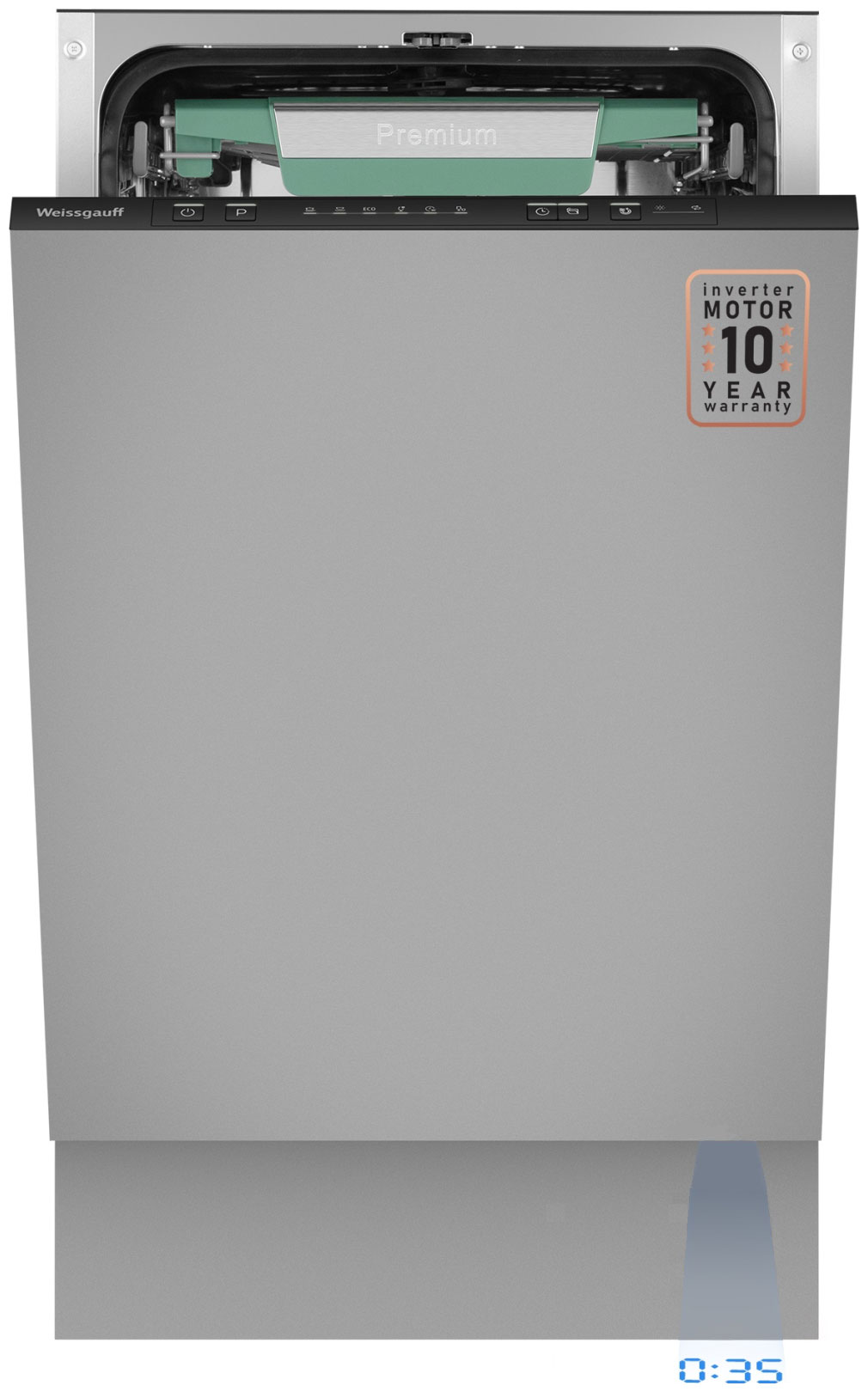 Изображение товара Встраиваемая посудомоечная машина Weissgauff BDW 4536 D Inverter с AutoOpen Timer Floor