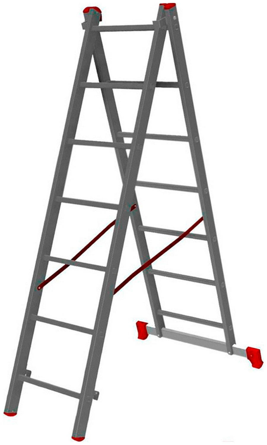 

Лестница алюминиевая Startul PRO, 2-х секц., 177/318 см, 2х7 ступ., 5.8 кг (ST9947-07)