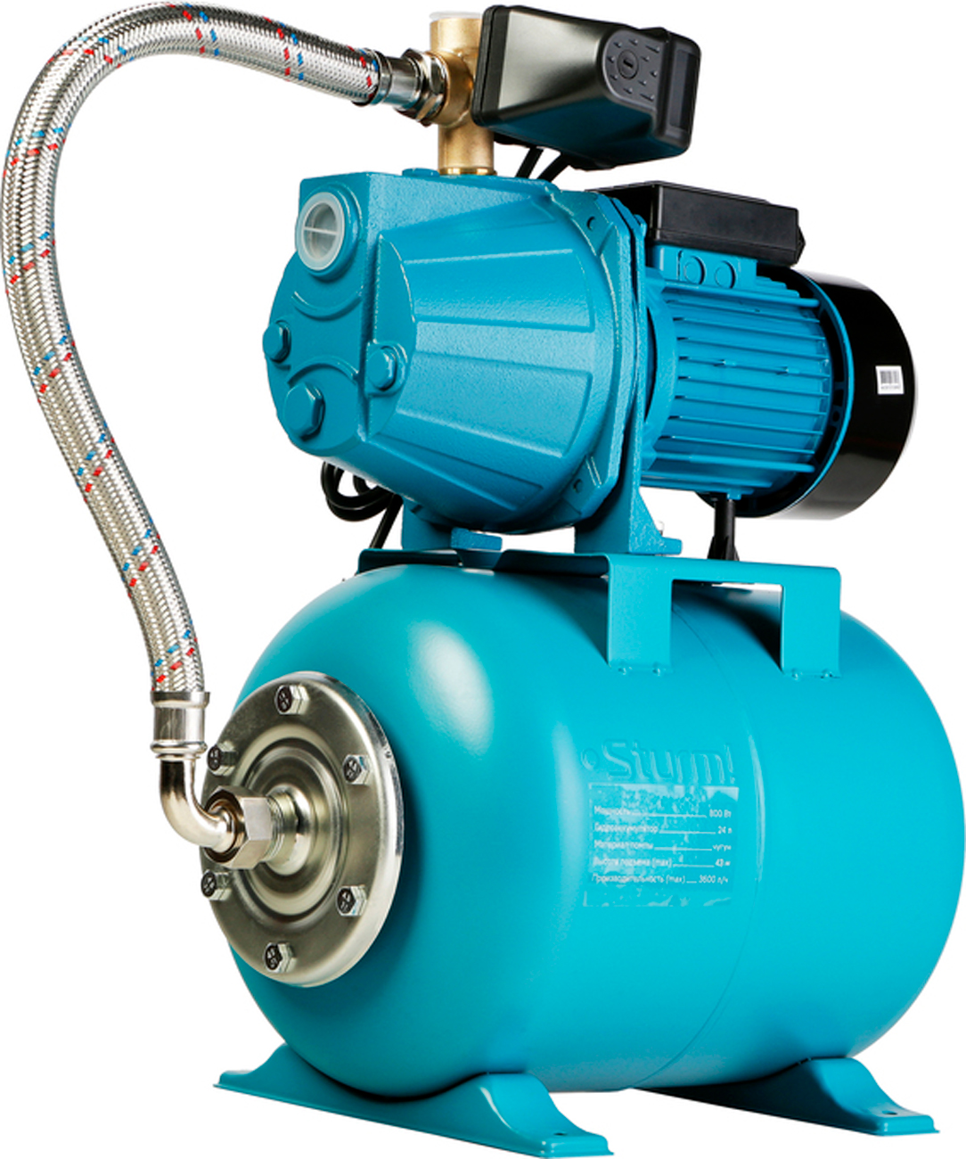 Изображение товара Насосная станция Sturm! WP97080CI, 800Вт, бак 24 л, помпа (чугун)