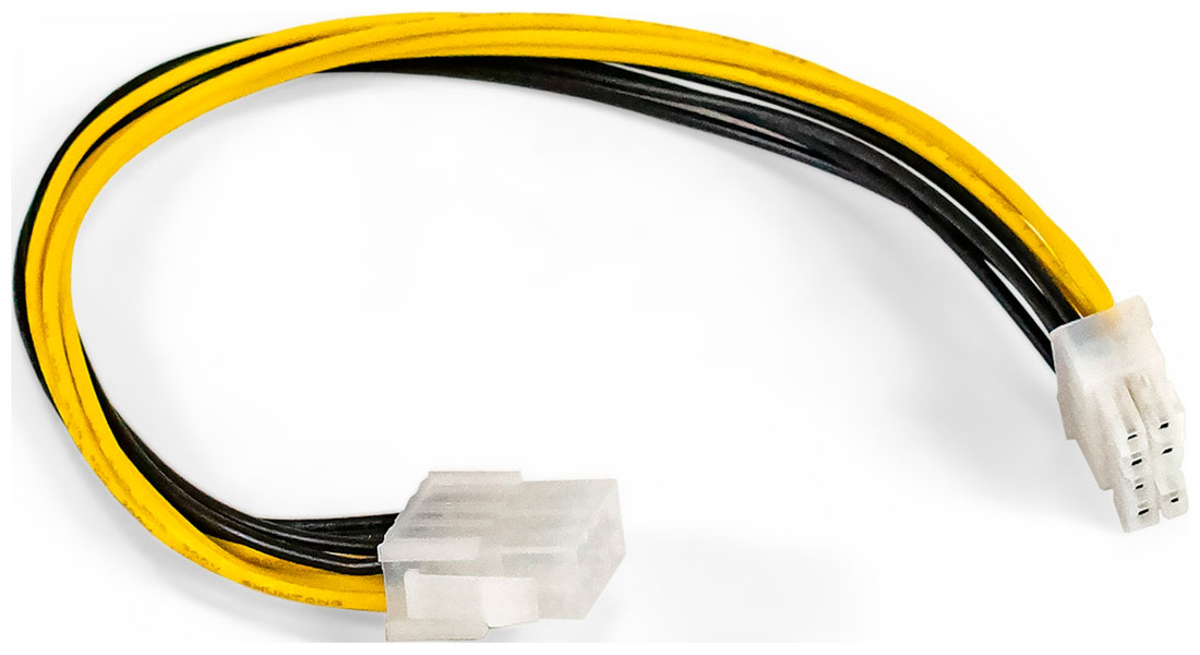 Изображение товара Удлинитель кабеля питания материнской платы +12V ExeGate EX-EXT-8M8F-0.2, 8pin EPS12V M/8pin EPS12V F, 02м (EX296936RUS)