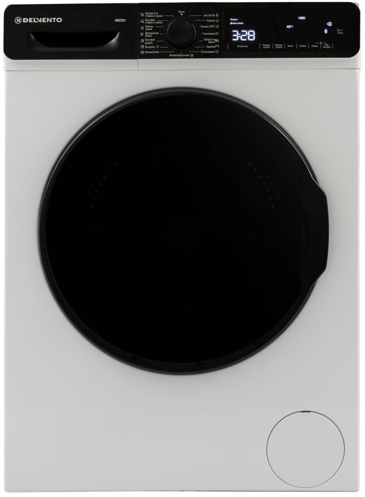 Изображение товара Стиральная машина с сушкой Delvento VWS701 белая 8/5 кг фронтальная