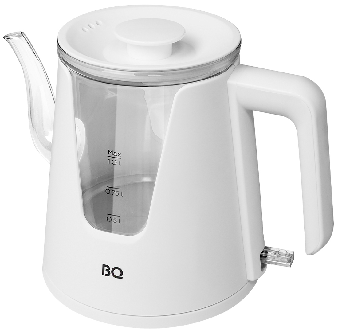 Изображение товара Электрический чайник BQ KT0046DW белого цвета 1 литр 2200 Вт современный дизайн