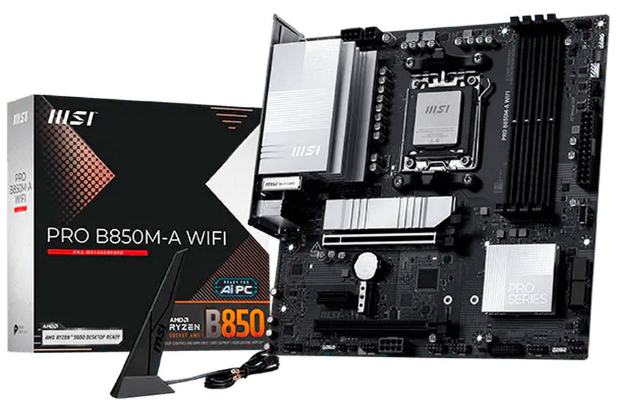 

Материнская плата MSI PRO B850M-A WIFI (AM5, mATX), Черный