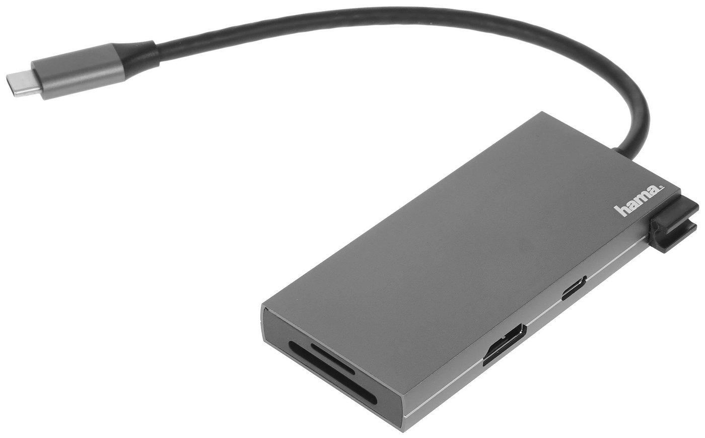 Изображение товара Разветвитель USB-C Hama 6 портов 2x USB-A USB-C HDMI SD microSD (200110) Серый