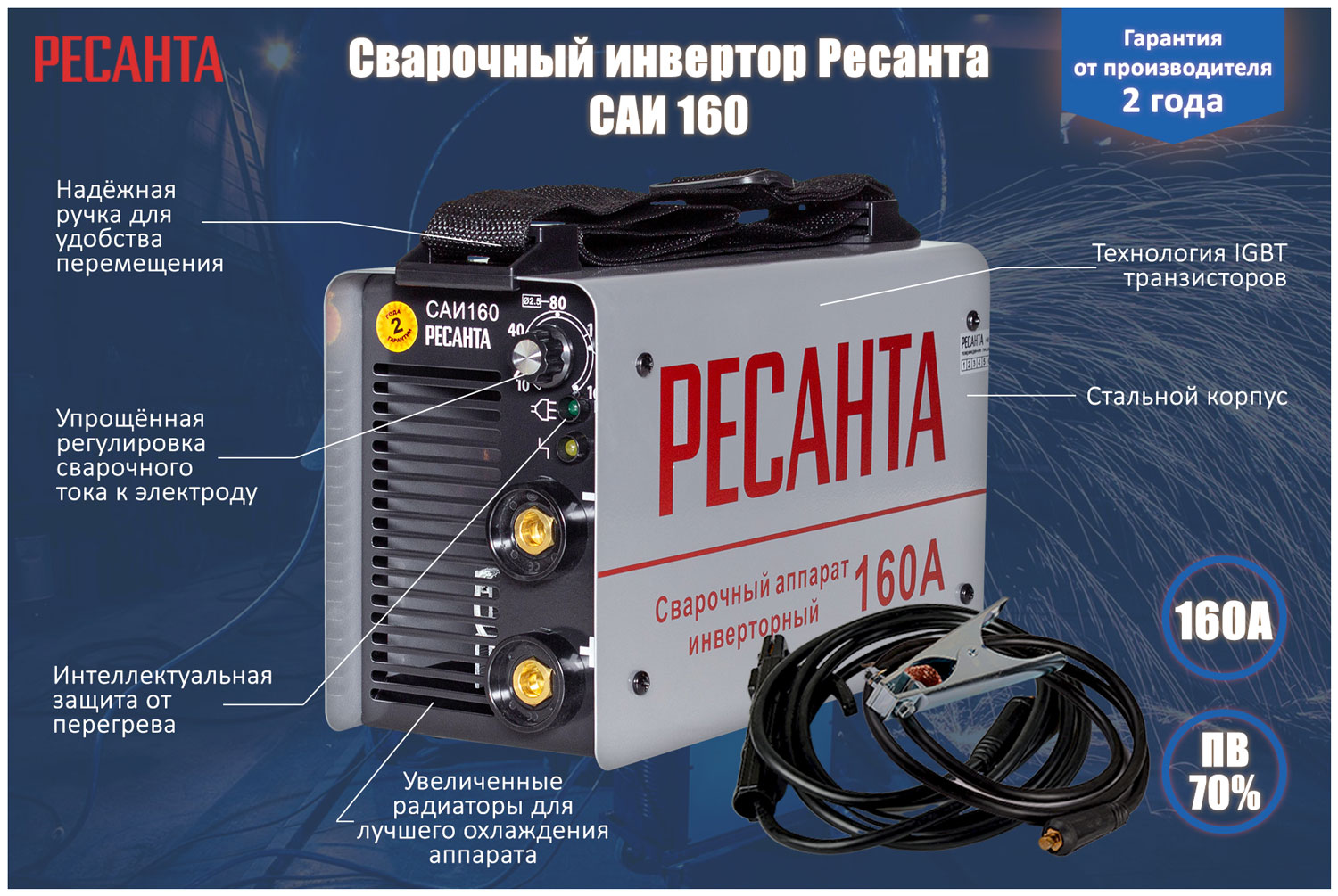 цена Сварочный аппарат Ресанта САИ 160