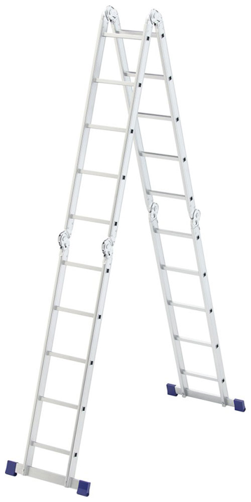 Изображение товара Алюминиевая шарнирная лестница Сибртех 20 ступеней 6.3 м Россия