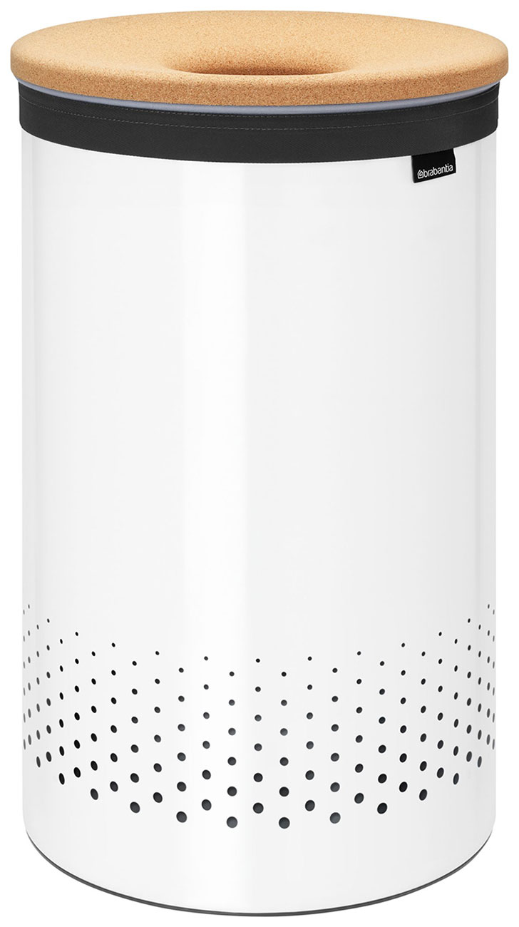 Изображение товара Бак для белья Brabantia 104367 с пробковой крышкой белый 35л