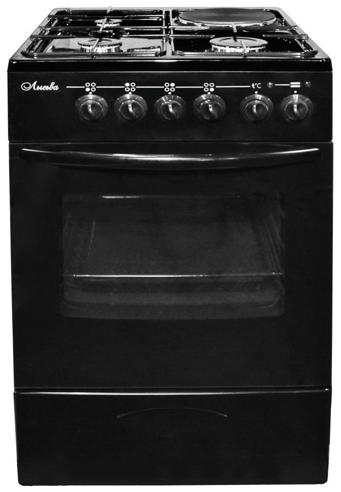 Изображение товара Комбинированная плита Лысьва ЭГ 1/3г01 МС-2у черная с духовкой и конфорками