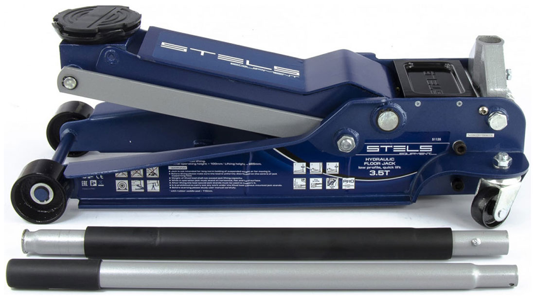 Изображение товара Домкрат гидравлический подкатной Stels быстр.подъем, 3,5т LOW PROFILE QUICK LIFT, 100-565 мм, проф, 51135