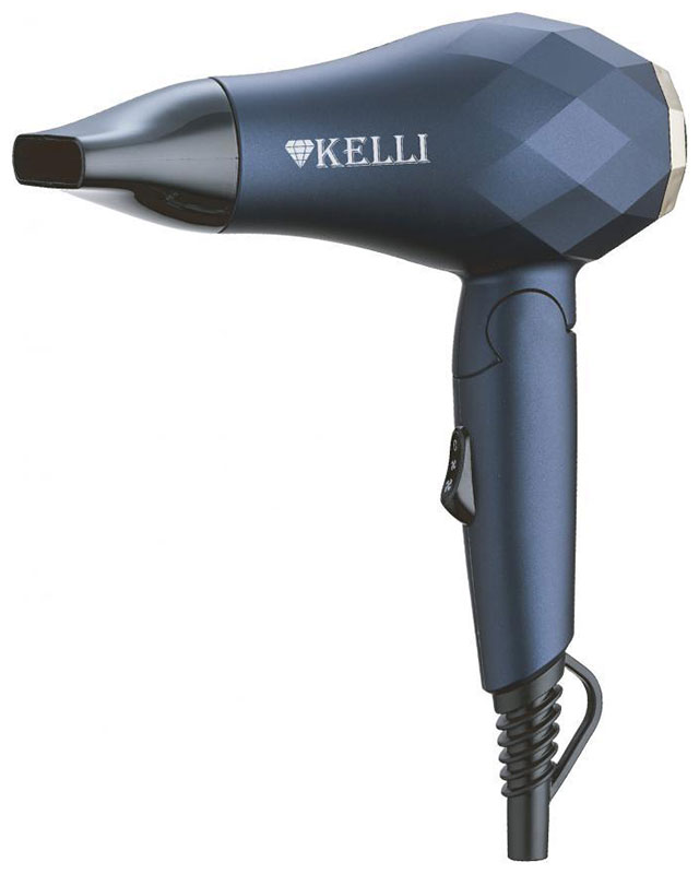 Фен Kelli KL-1124 Синий фен kelli kl 1124 1800 вт 2 скорости 2 температурных режима синий