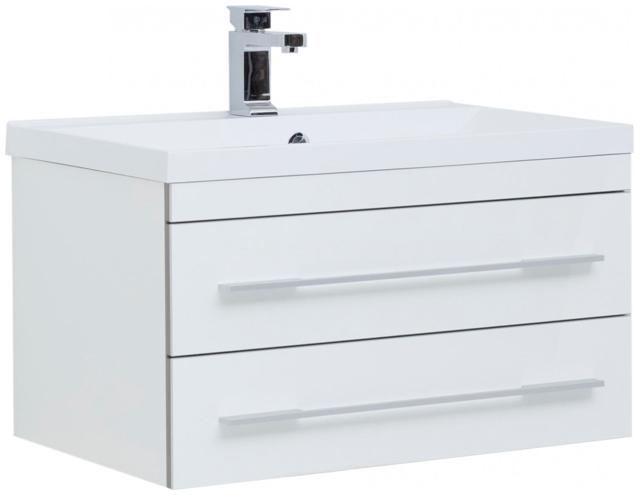 

Тумба под раковину Aquanet Верона 75 (подвесная 2 ящика) белый (00176669)