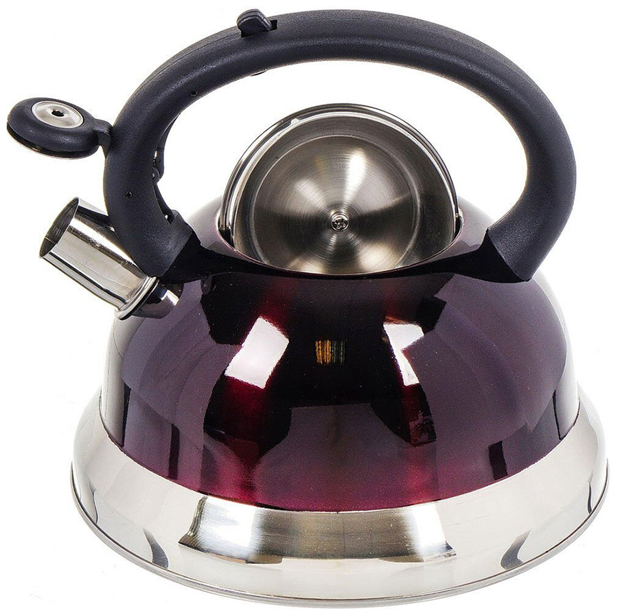 Чайник Daniks нерж 3 л M-012 вишневый 296801 чайник для плиты daniks m 012 вишнёвый 3л 296801