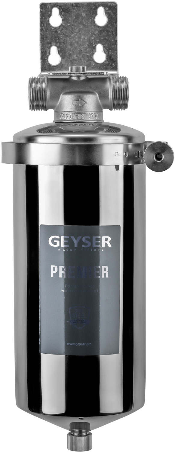 Изображение товара Корпус магистрального фильтра Гейзер Премьер 10ВВ из нержавейки 50754
