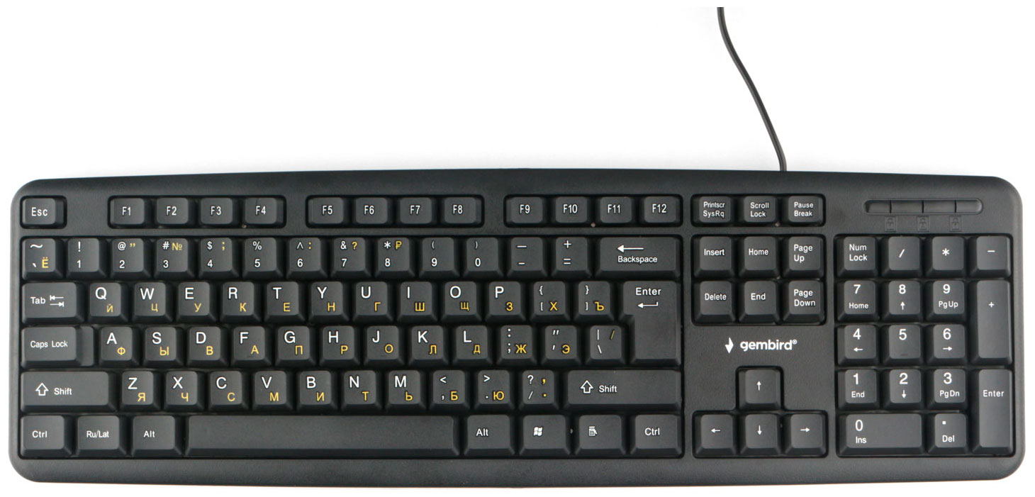 Клавиатура Gembird KB-8320U-Ru_Lat-BL клавиатура проводная gembird kb 8320u ru lat bl usb черный