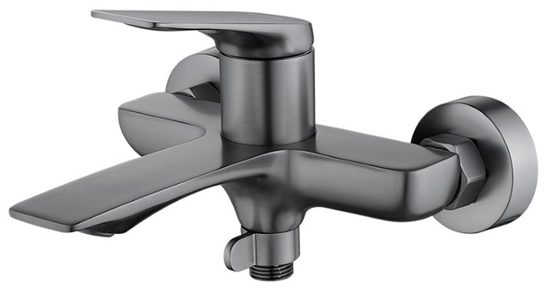 Изображение товара Смеситель для ванны Haiba HB816-3 пепельный с душевым гарнитуром настенный