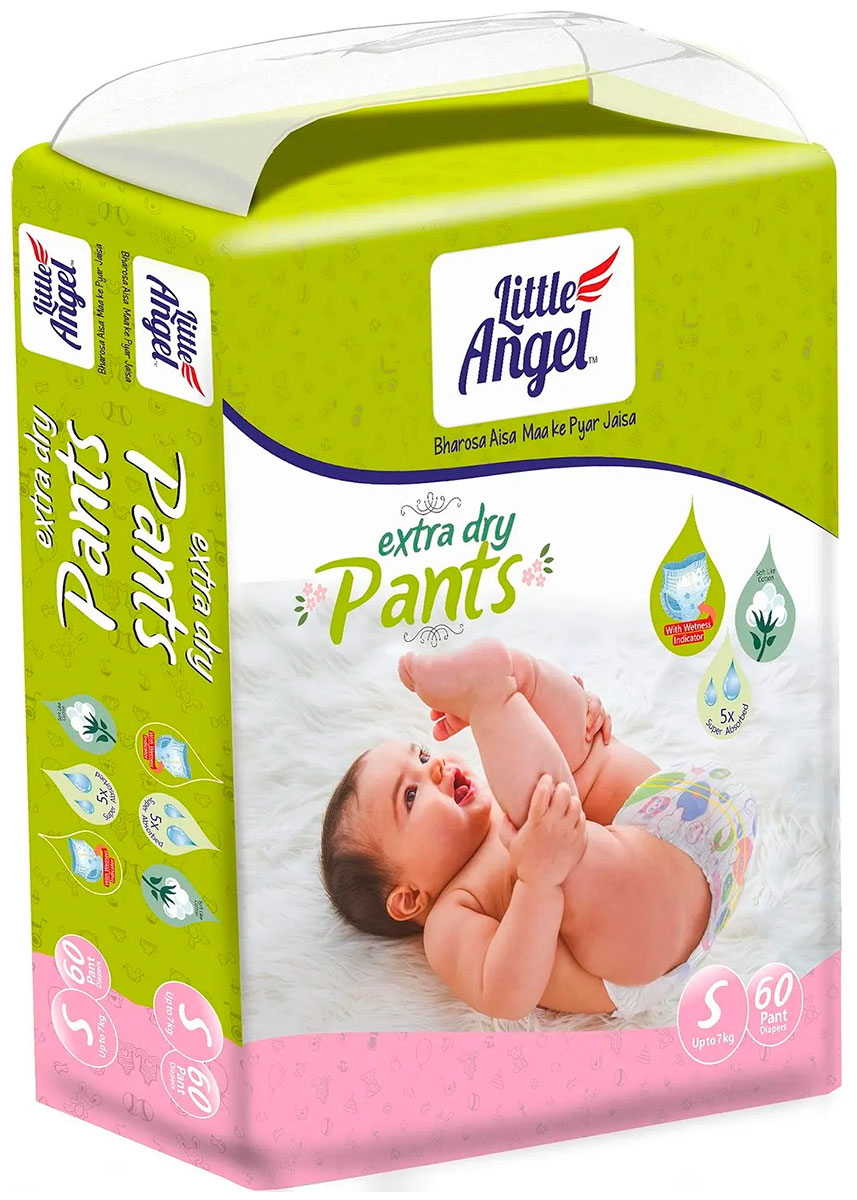 Подгузники-трусики Little Angel Extra Dry 2/S (2-4 кг) 60 шт.