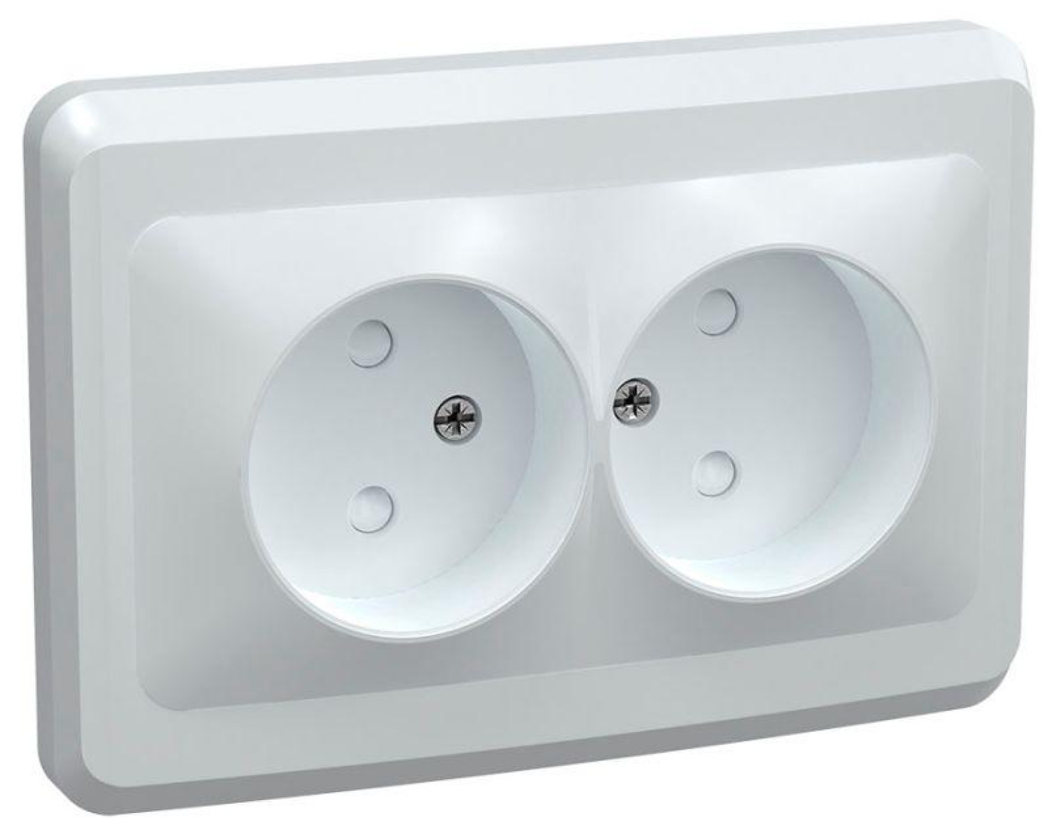 Изображение товара Розетка IEK РС12-2-ВБ 2 гнезда без заземления IP20 пластик Россия