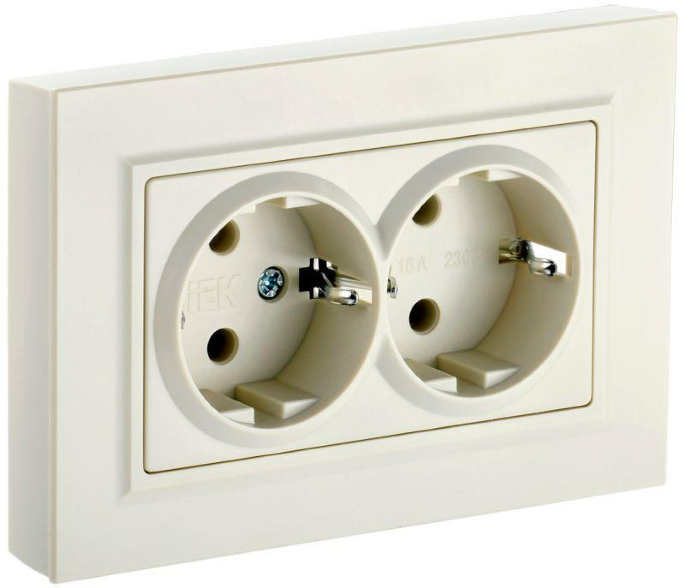 Изображение товара Розетка IEK серии BRITE RS12-3-БрКр 16А с заземлением без шторок бежевый