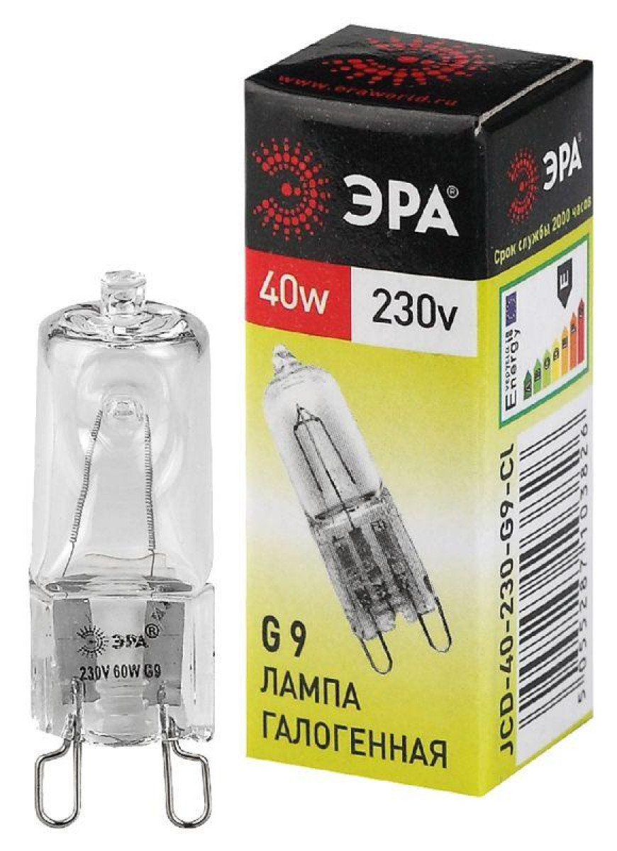 Изображение товара Галогенная лампа ЭРА G9 40 Вт капсула 230 В для декоративного освещения