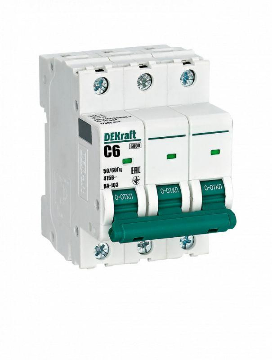 Изображение товара Выключатель автоматический DEKraft VA-103 3п 6 А 6 кА
