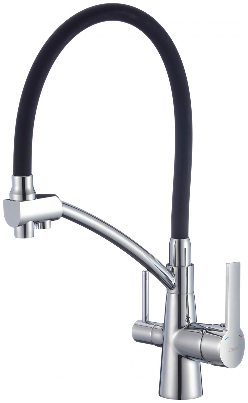 Изображение товара Смеситель для кухни под фильтр Savol S-L1805-01 хром двухрычажный