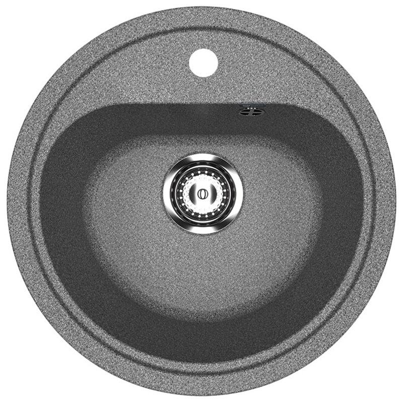 Изображение товара Круглая кухонная мойка Ulgran U-700 темно-серый Искусственный Мрамор