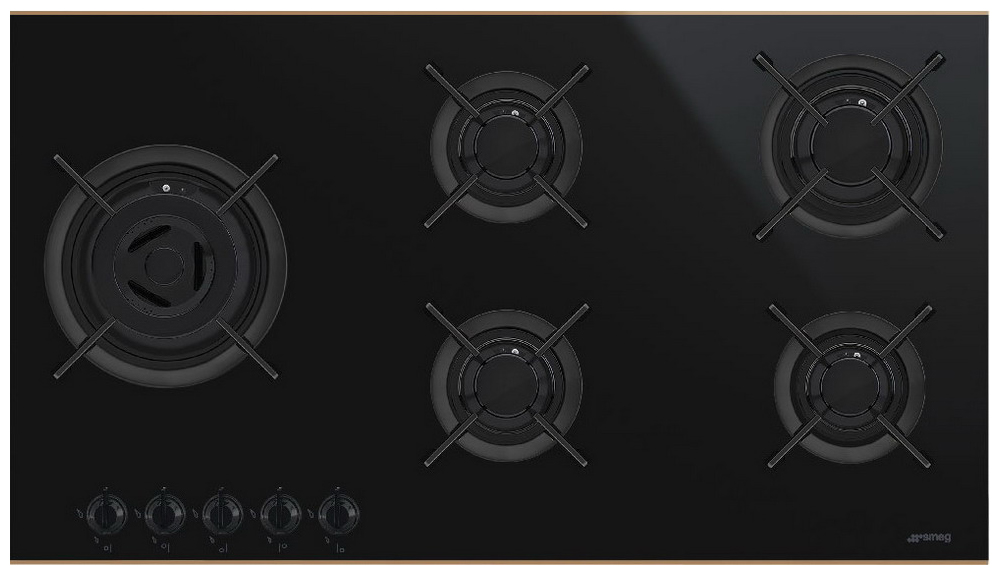 Изображение товара Газовая варочная панель Smeg PV 695 LCNR 5 конфорок стеклокерамика Италия