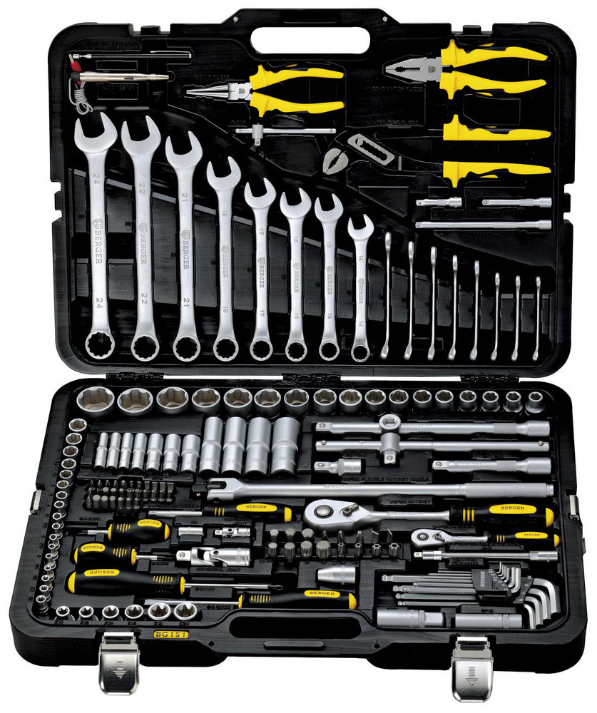 Изображение товара Универсальный набор инструментов Berger 151 предмет с кейсом высокого качества