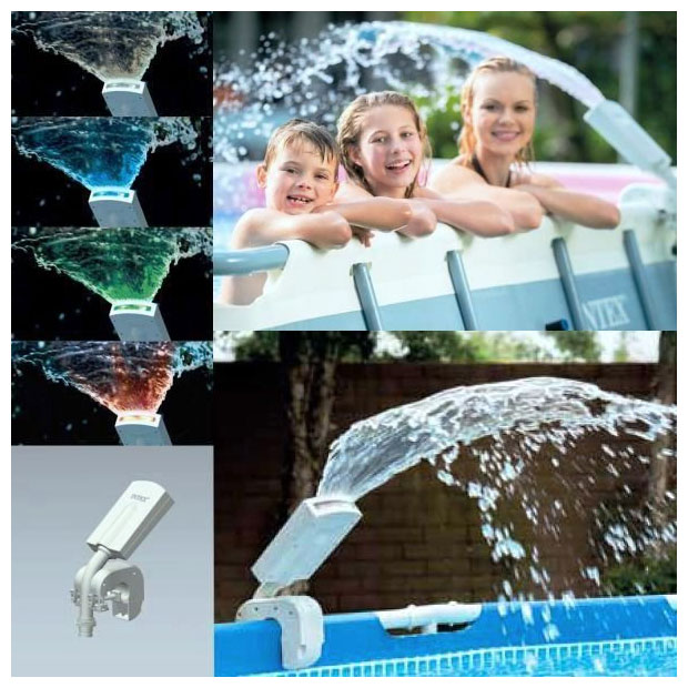 Изображение товара Светодиодный фонтан Intex 4 цвета: белый, красный, голубой и зеленый 28089